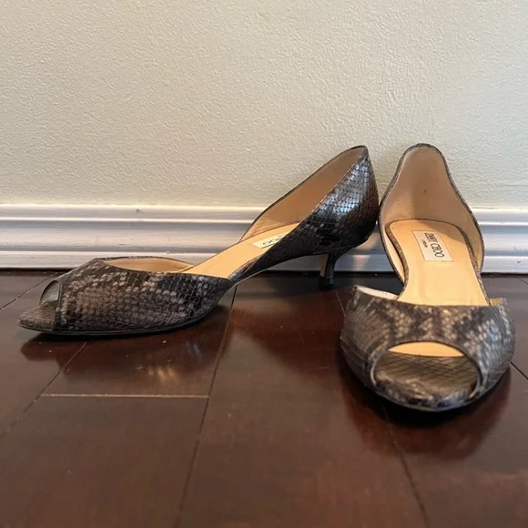 Jimmy Choo python snake print kitten heel - Picture 2 of 5